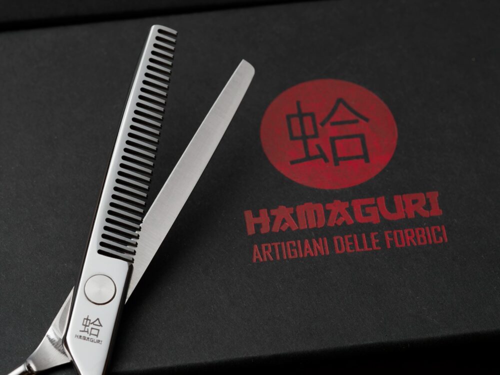 Forbici da Parrucchiere Hamaguri per Sflotitura, Modello Senkei 5,5", 30 Denti profilo a V - immagine 3