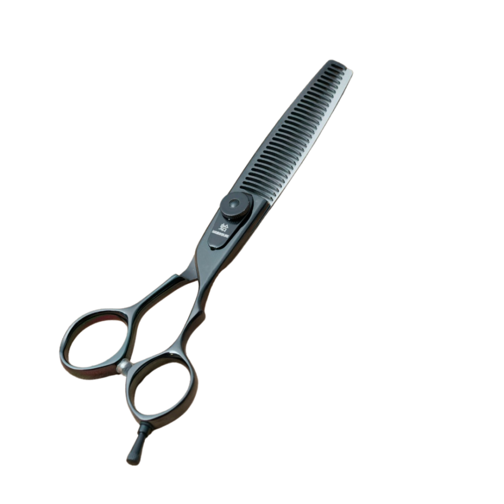 Forbici per Parrucchieri Hamaguri, Modello Kuro S.F., 30 Denti Curvi, 6", Acciaio VG-10