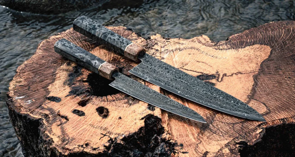 Senzo Dawn Edizione limitata Gyuto SG2 Damasco 200mm - immagine 9